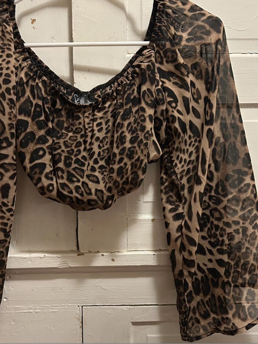 Windsor Brown and Black Leopard Sheer Top